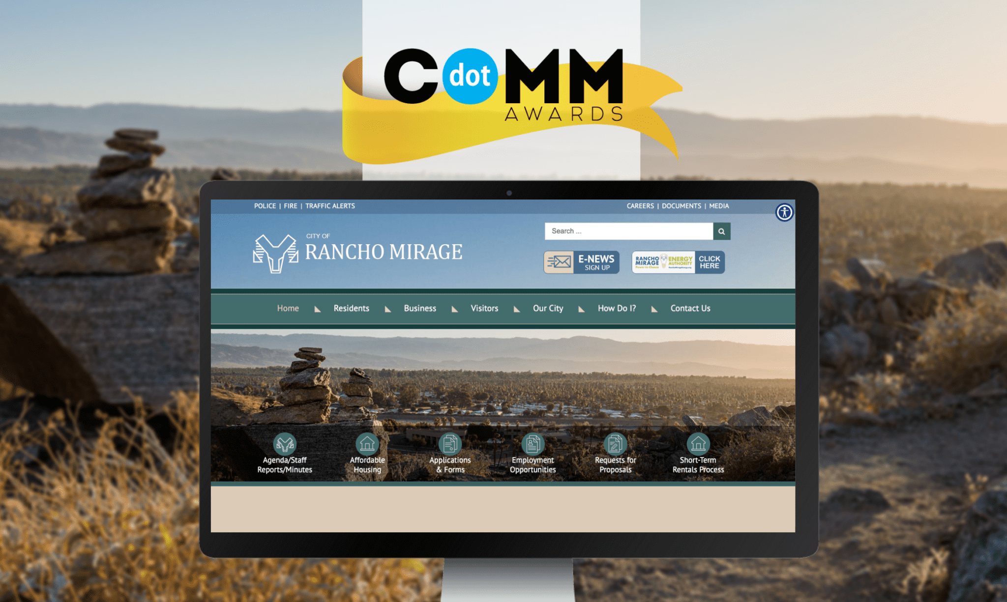 T.e. Digital Receives Honorable Mention Dotcomm Award For City Of Rancho Mirage Website